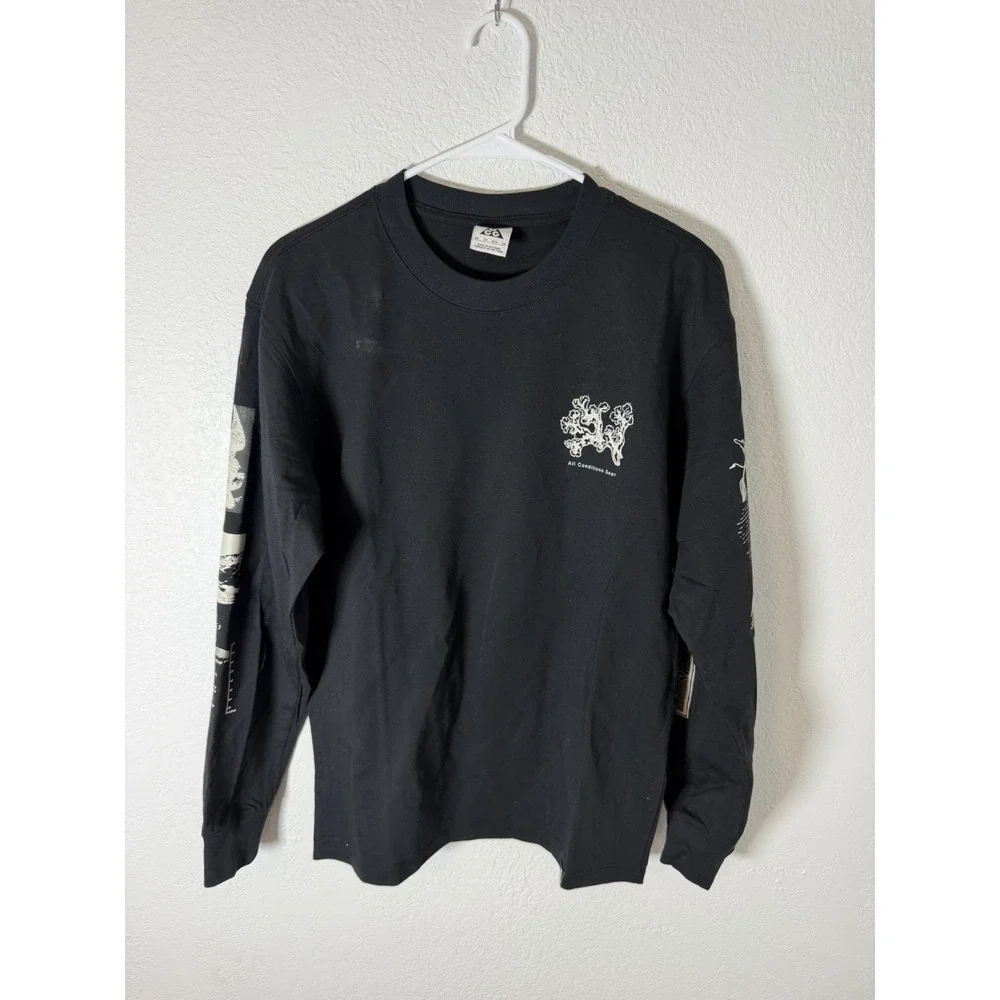 NIKE ACG ICELAND BLACK LONG SLEEVE TEE T-SHIRT DJ5802-010 Size XS Oversized